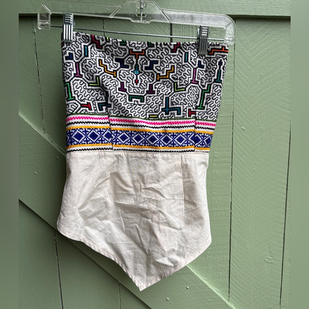 Strapless Boho Colorful Geometric Patterned Top